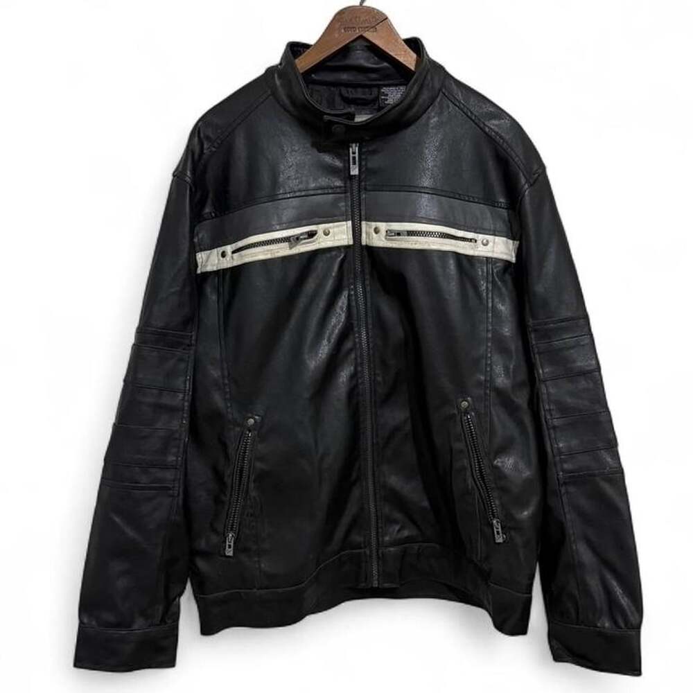 Point Zero Faux Leather Racing Jacket